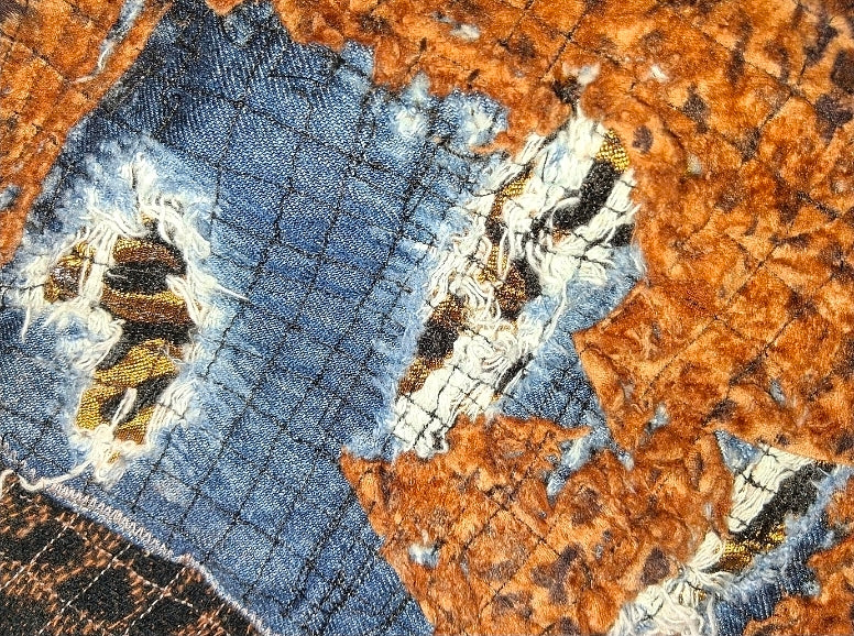 Annagenisi Grid Stitch Boro 1 Of 1 Cheata Print Flar