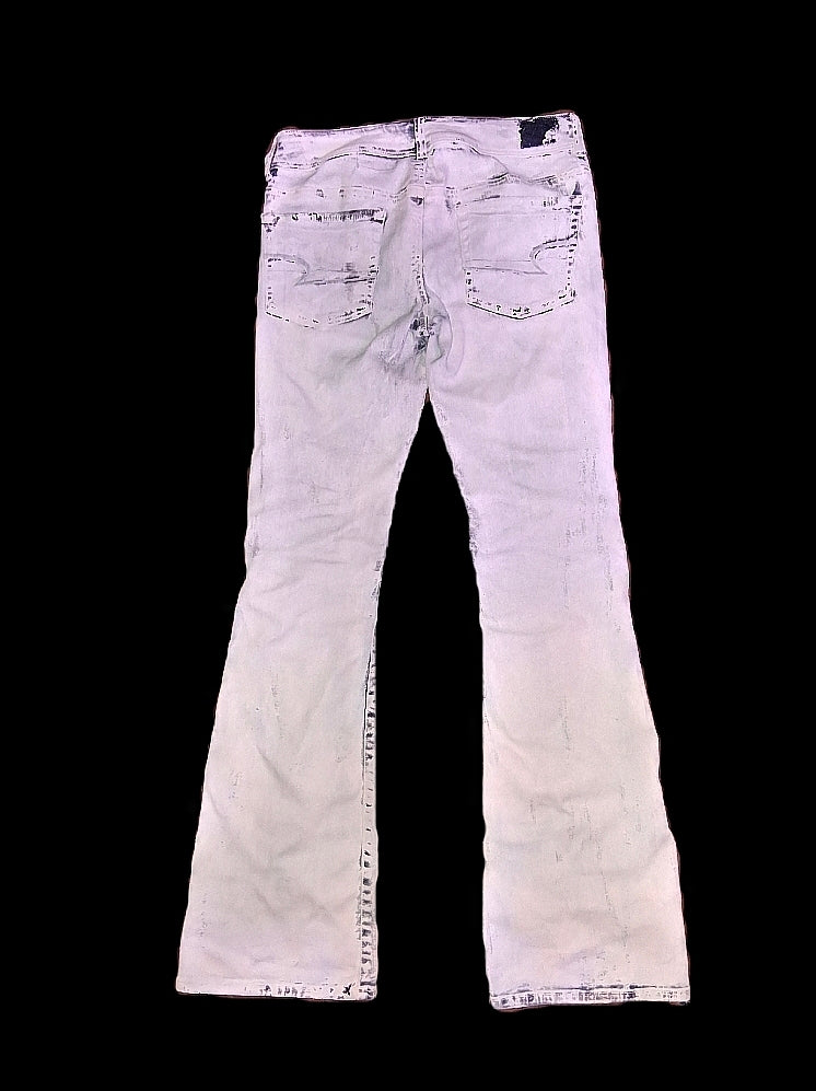 Annagenisi Aging Paint Flared Denim